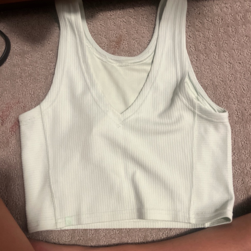 Lululemon Athletica Cream Ribbed Tank Top